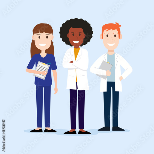Wallpaper Mural Teamwork of doctors and nurse different ethnicity and gender. Torontodigital.ca
