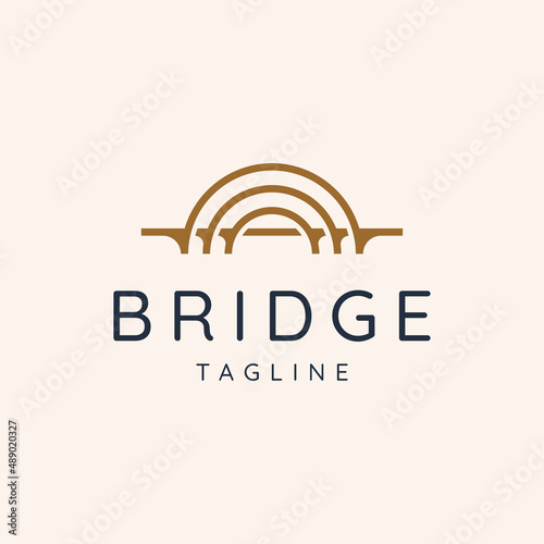 bridge logo vector icon illustration line outline monoline
