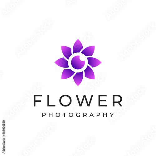lotus flower photography colorful logo vector