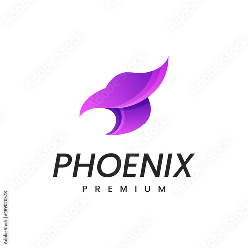 Phoenix colorful brand, animal logo, and sports brand concept. Vector design, company identity 