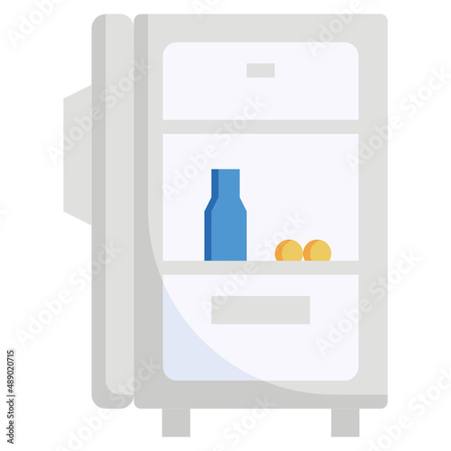 FRIDGE flat icon,linear,outline,graphic,illustration