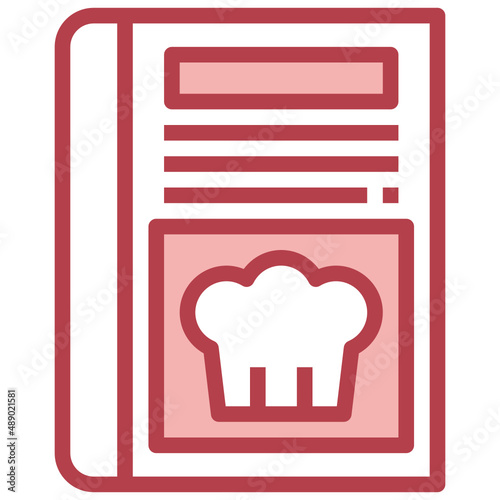 COOK BOOK red line icon,linear,outline,graphic,illustration