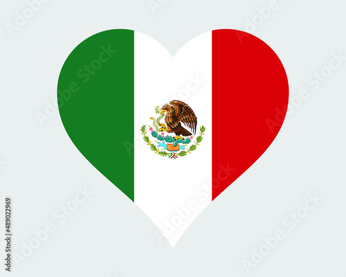 Mexico Heart Flag. Mexican Love Shape Country Nation National Flag. United Mexican States Banner Icon Sign Symbol. EPS Vector Illustration.