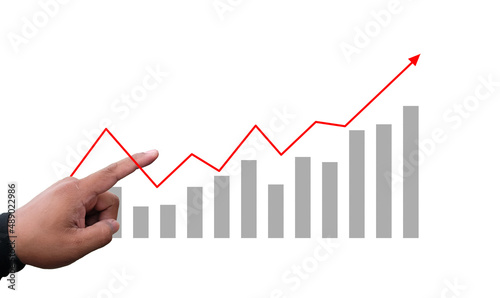 hand following business graph. Business concept.