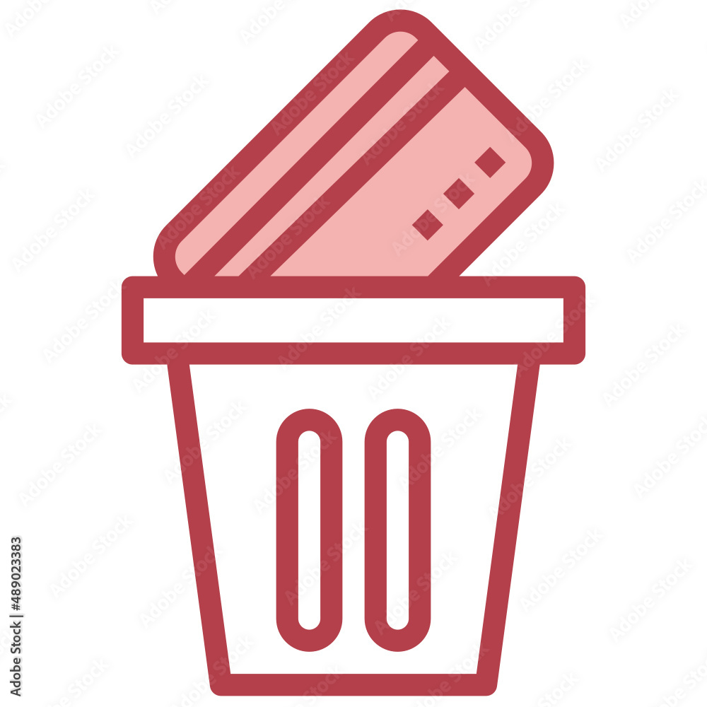 BIN red line icon,linear,outline,graphic,illustration BIN red line icon,linear,outline,graphic,illustration