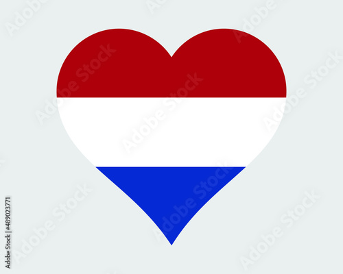 Netherlands Heart Flag. Dutch Love Shape Country Nation National Flag. Nederland Holland Banner Icon Sign Symbol. EPS Vector Illustration.