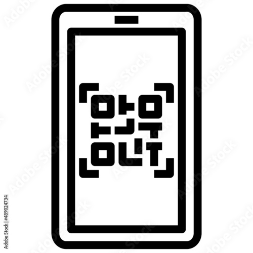 QR CODE line icon,linear,outline,graphic,illustration