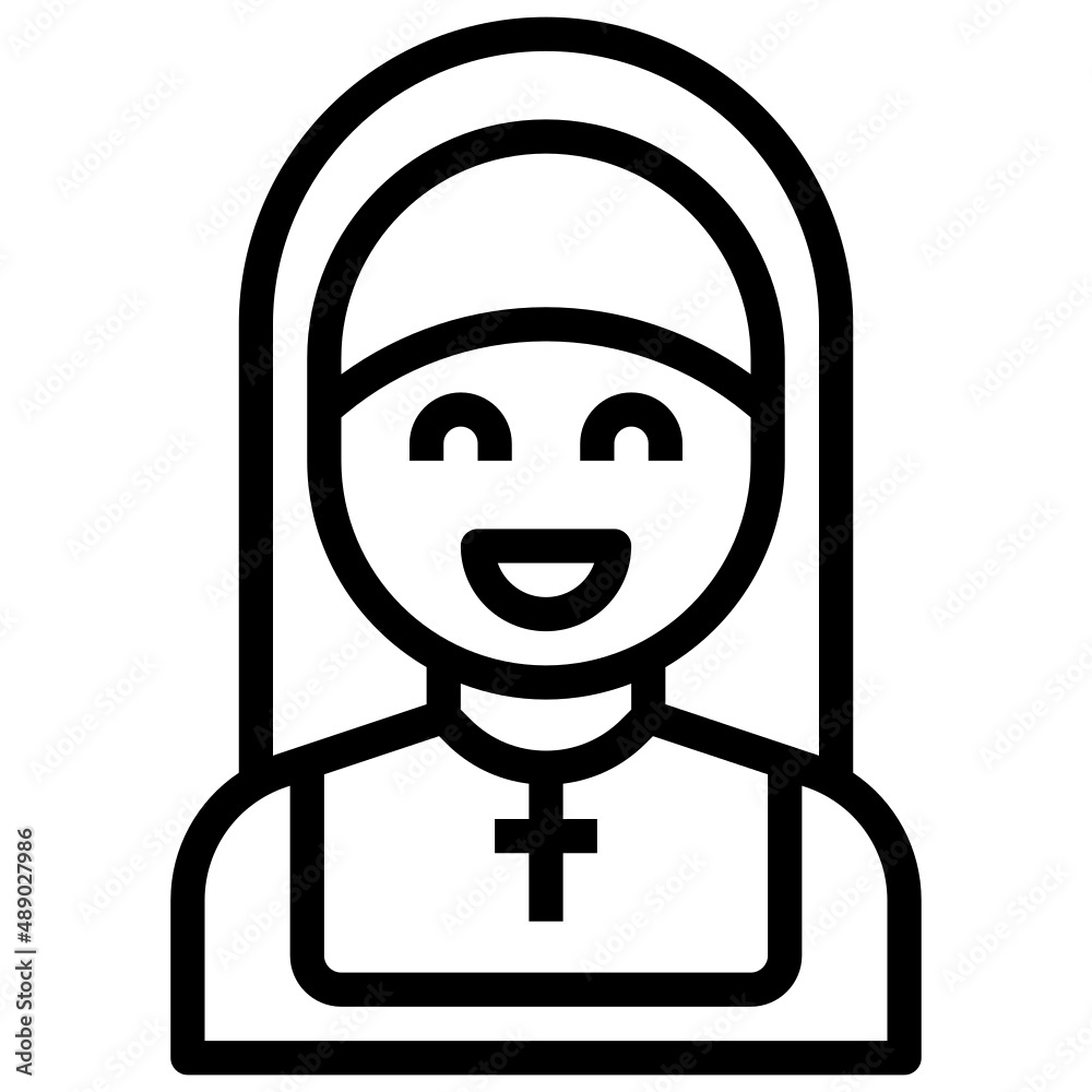 NUN line icon,linear,outline,graphic,illustration NUN line icon,linear,outline,graphic,illustration