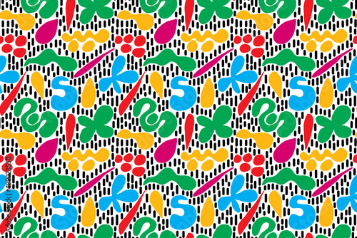 seamless repeating pattern with abstract shapes. vector illustration