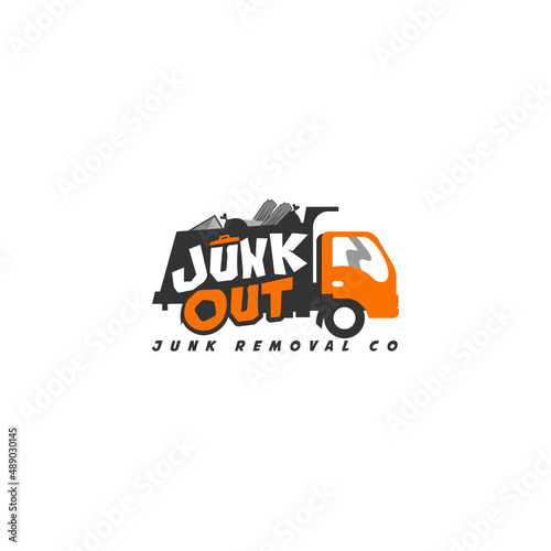 Junk Removal truck logo Design 