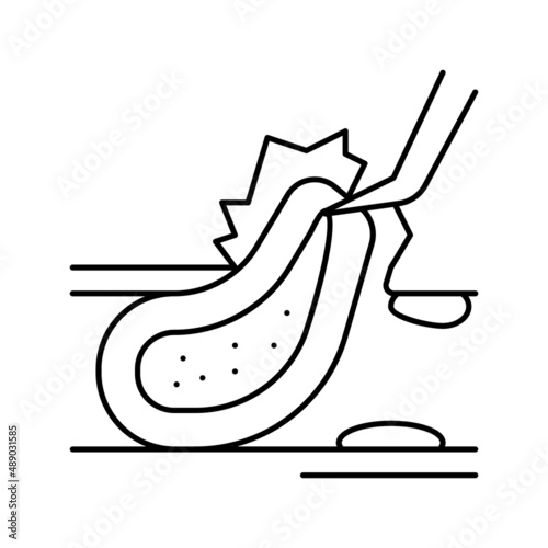 carotid endarterectomy line icon vector illustration