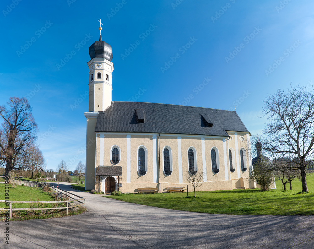 tourist destination Wilparting, old historic St. Marinus church