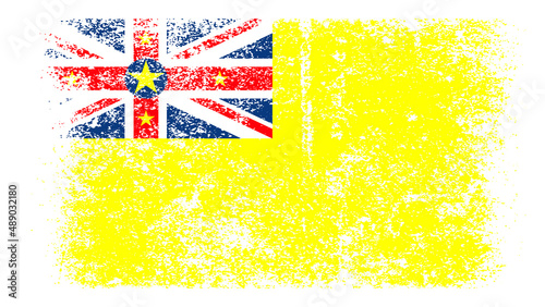 Niue Flag Distressed Grunge Vintage Retro. Isolated on White Background (ID: 489032180)