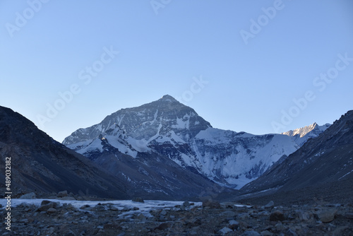 Mount Everest from the Tibet Side. 