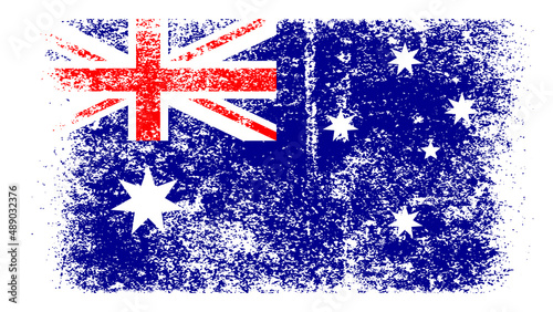 Australia Flag Distressed Grunge Vintage Retro. Isolated on White Background