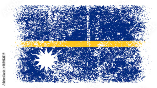 Nauru Flag Distressed Grunge Vintage Retro. Isolated on White Background (ID: 489032519)