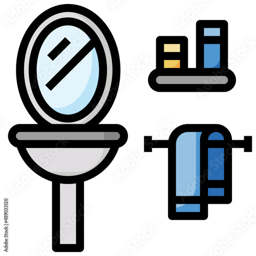 BATHROOM filled outline icon,linear,outline,graphic,illustration