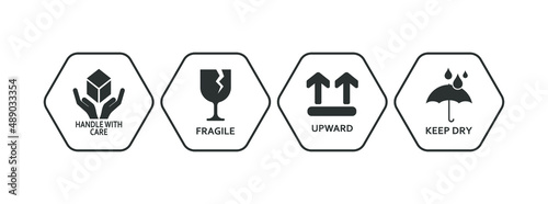 cargo icon set on white background	