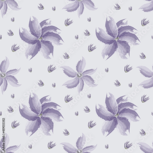 Wallpaper Mural Vector colorful. The pattern is seamless. Flowers drawing. Torontodigital.ca