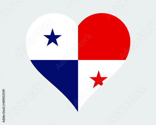 Panama Heart Flag. Panamanian Love Shape Country Nation National Flag. Republic of Panama Banner Icon Sign Symbol. EPS Vector Illustration.