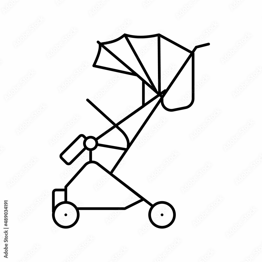 stroller walk baby line icon vector illustration stroller walk baby line icon vector illustration