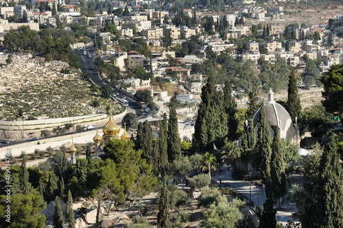 Fotografia Jerusalem, view of the old city from the Mount of Olives