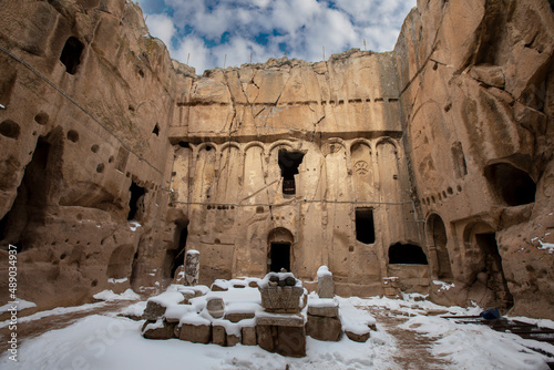 Nigde, Turkey, January 22, 2022 : Gumusler Monastery view in Nigde Province of Turkey photo