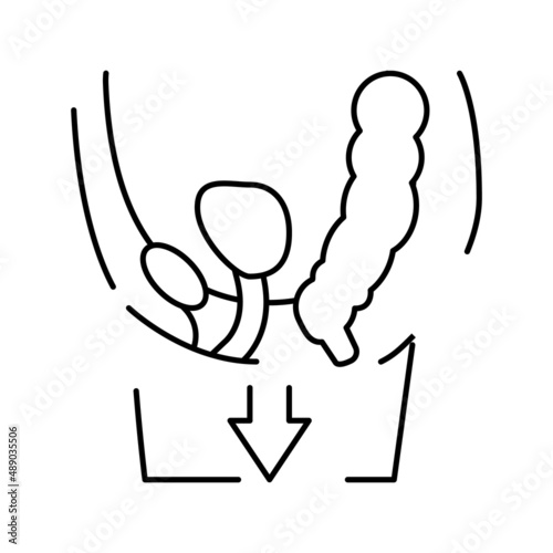organ prolapse disease line icon vector illustration