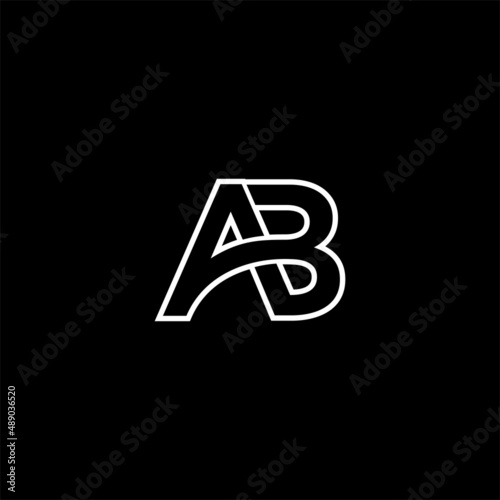 AB minimal letter logo icon design vector