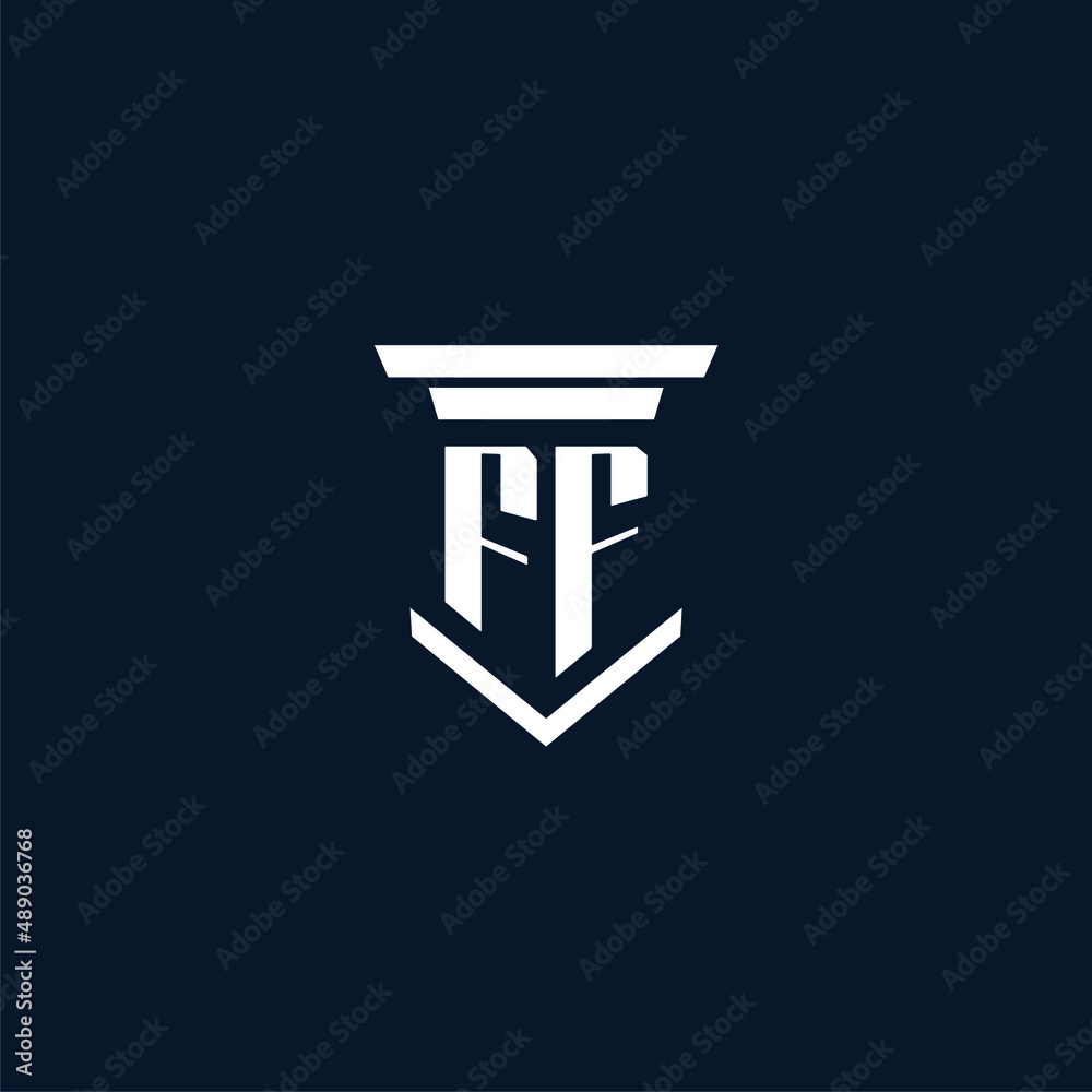 FF initial monogram logo lawfirm with pillar design Stock Vector ...