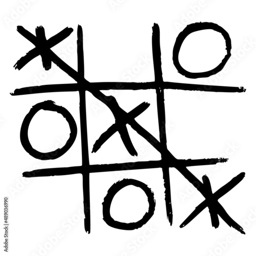 Tic tac toe sketched isolated. Vintage game in hand drawn style.