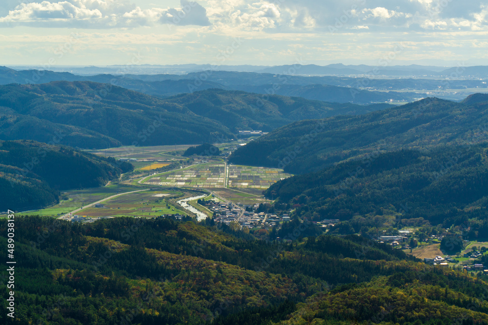 Views from the top of Mt Kogaisan, in Tome, a small town in rural Japan