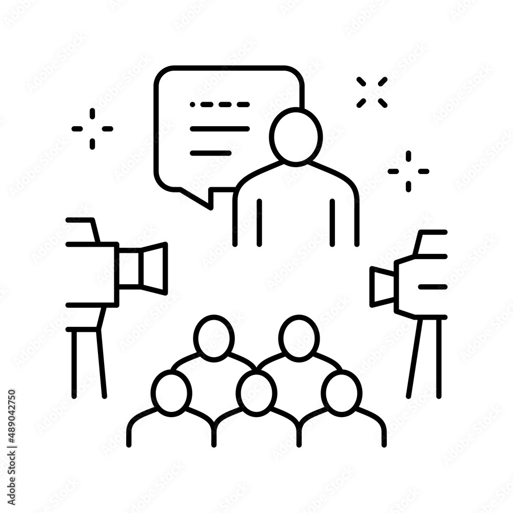 meeting and conference line icon vector illustration meeting and conference line icon vector illustration