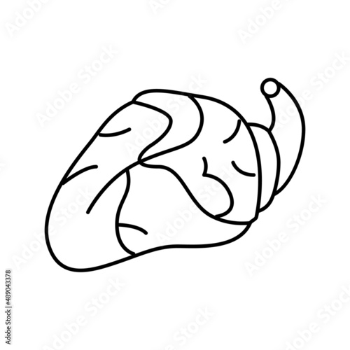 heart chicken line icon vector illustration