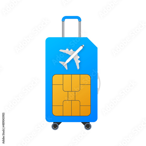 Phone International roaming call. Voip telephony. Vector stock illustration.