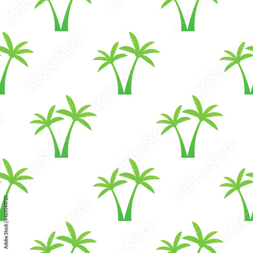 Palm trees pattern style on white background. Vector stock illustration.