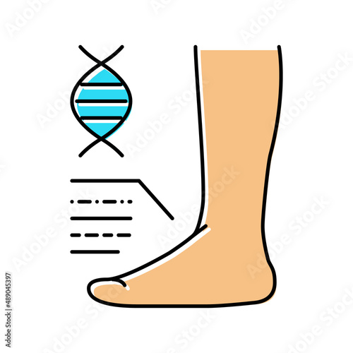genetic flat feet disease color icon vector illustration