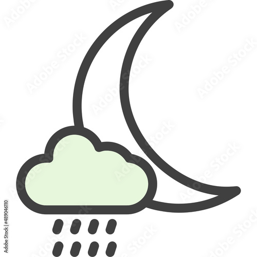 Cloud Moon Rain Icon