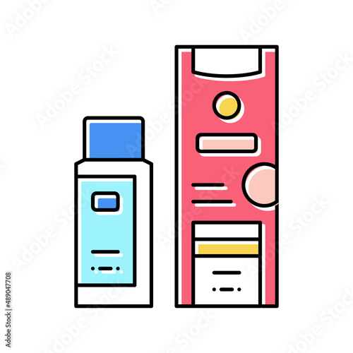 clarifier and oxide packages for hair coloring color icon vector illustration