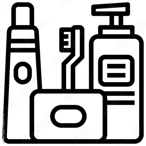 TOILETRIES line icon,linear,outline,graphic,illustration
