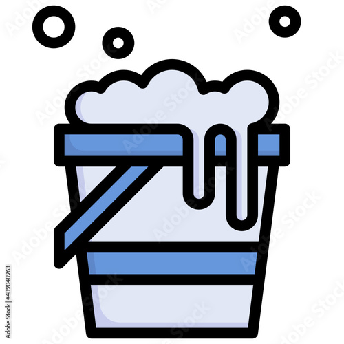 BUCKET filled outline icon,linear,outline,graphic,illustration