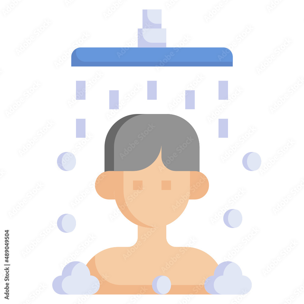 SHOWER flat icon,linear,outline,graphic,illustration SHOWER flat icon,linear,outline,graphic,illustration