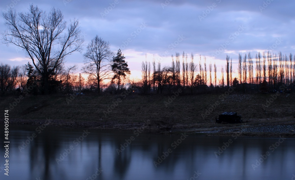 Fototapeta premium Sunset over river