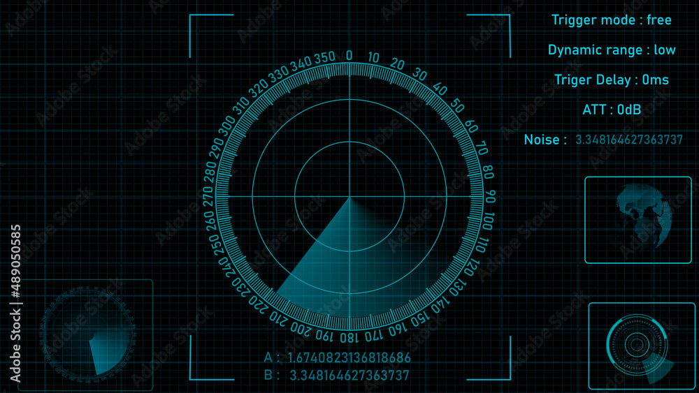 Radar HUD Screen Animation 4K. Motion graphic of colorful sonar radar screen searching an object with line digital technology background, Futuristic animation concept seamless loop video
Radar HUD Screen Animation 4K. Motion graphic of colorful sonar radar screen searching an object with line digital technology background, Futuristic animation concept seamless loop video