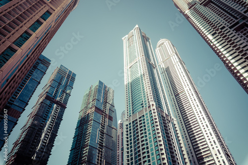 Modern luxury skyscrapers of Dubai Marina, United Arab Emirates. Middle East. 