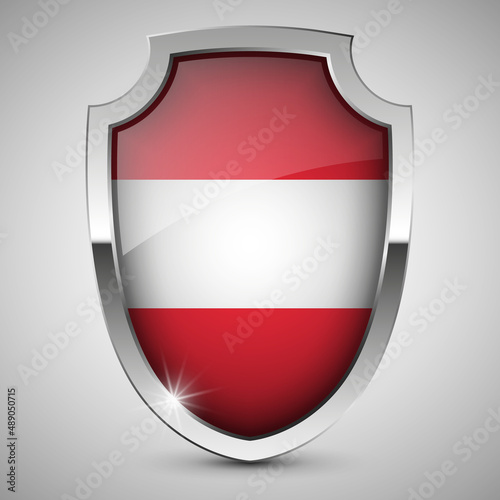 EPS10 Vector Patriotic shield with flag of Austria. Free Download EPS10 Vector Patriotic shield with flag of Austria. - GFXLoad
