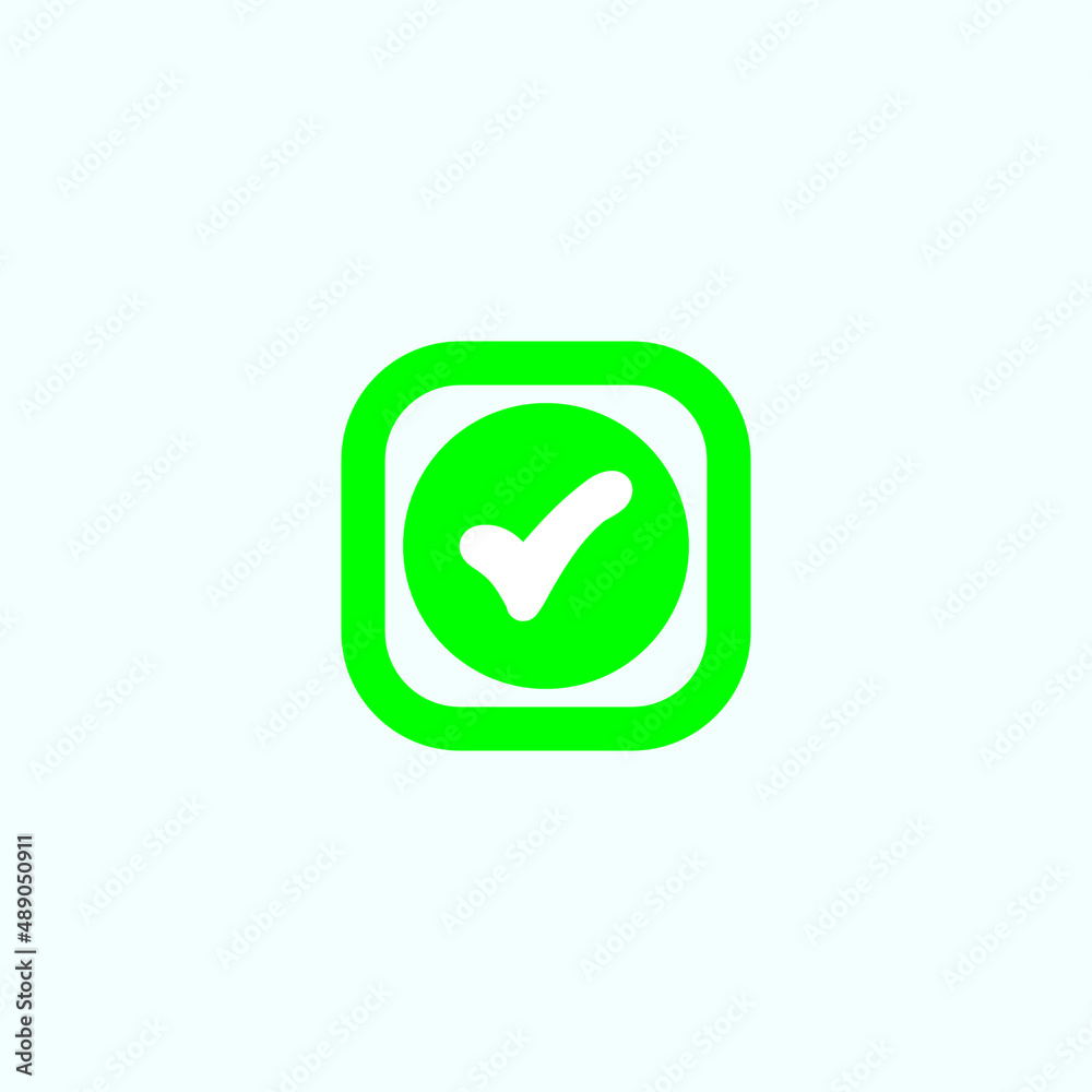 Check mark green line icons. Vector illustration. - Vector Check mark green line icons. Vector illustration. - Vector