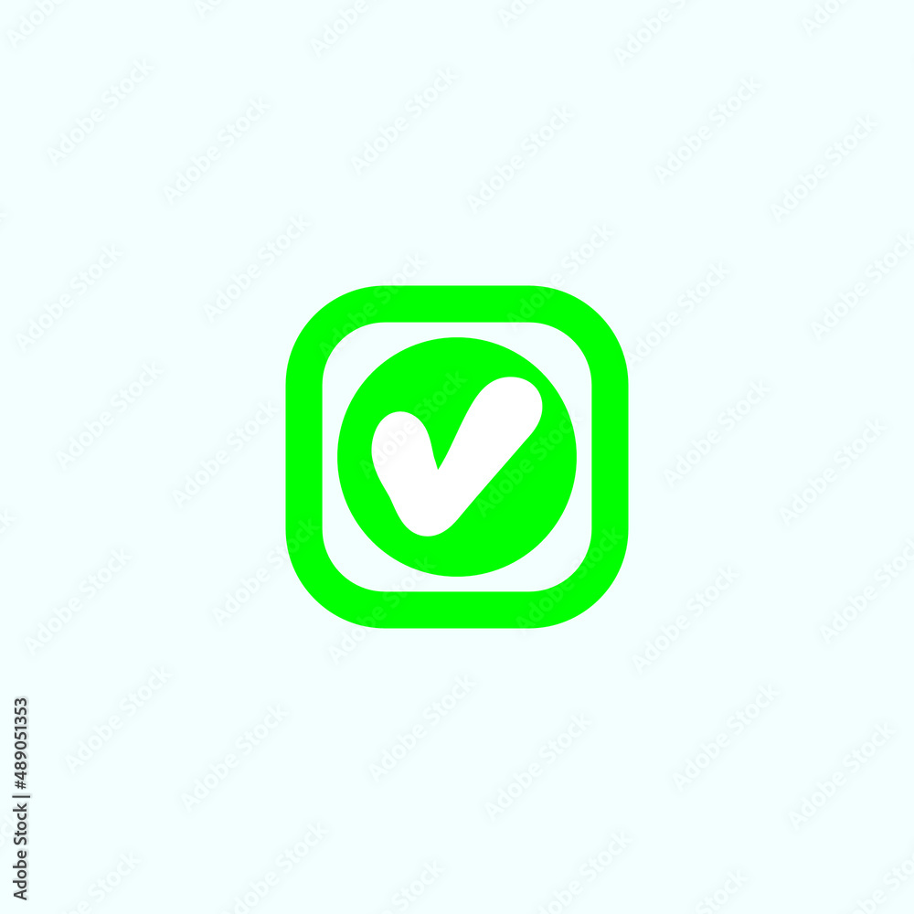 Check mark green line icons. Vector illustration. - Vector Check mark green line icons. Vector illustration. - Vector