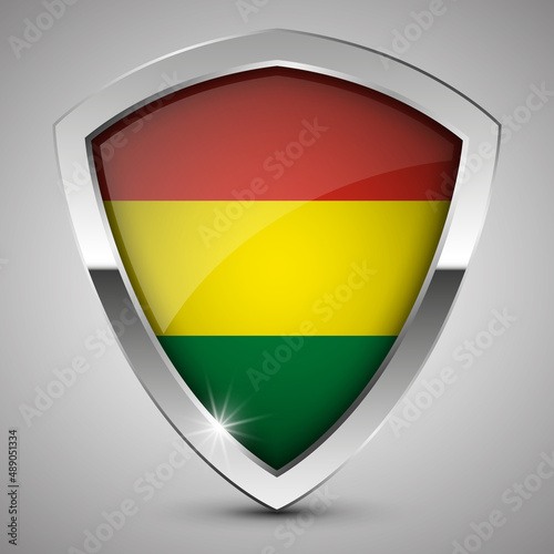 EPS10 Vector Patriotic shield with flag of Bolivia. Free Download EPS10 Vector Patriotic shield with flag of Bolivia. - GFXLoad