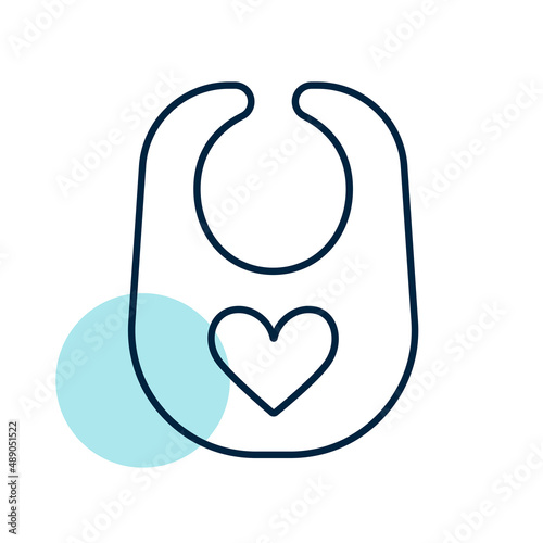 Baby bib design vector flat icon